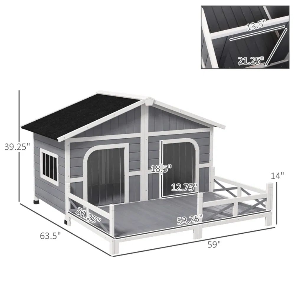 Dog House- Gray, White ( Amazon Shipping)(Prohibited by WalMart) photo 2
