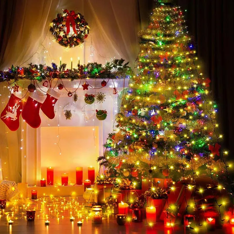 400 LED Christmas Icicle Lights Warm White Multicolor IP44 Waterproof 220V Plug In Fairy Curtain Lights for Xmas Tree Yard Garden Holiday Decoration photo 8