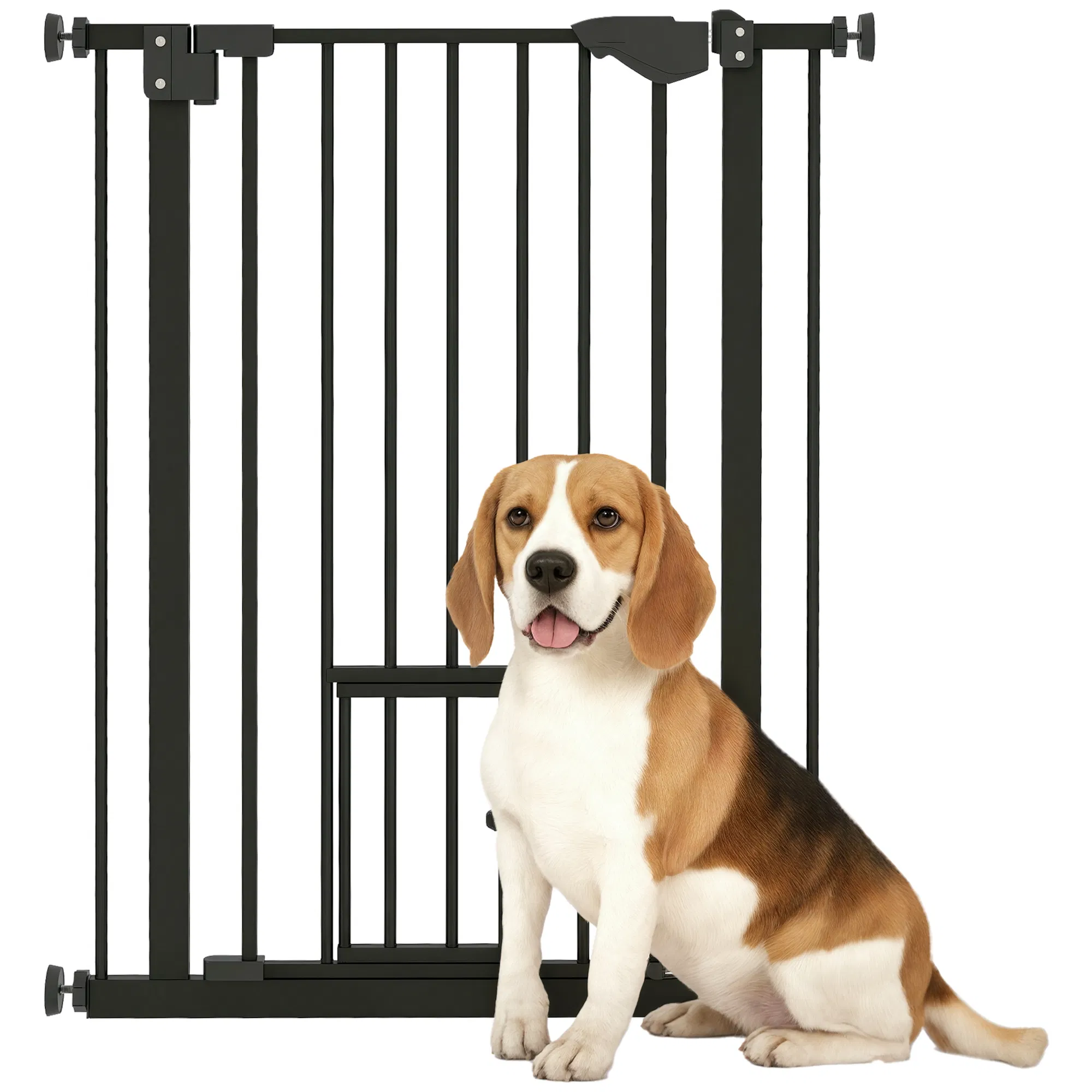 36" Easy Open Indoor Dog Gates for Doorways, House, Stair - Black photo 1