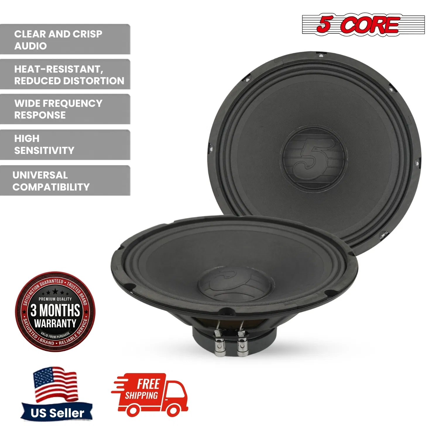 5 Core 12 Inch Speaker Car Audio 200W Powerful Replacement Component Driver 4/8 Ohm Loudspeaker System photo 8