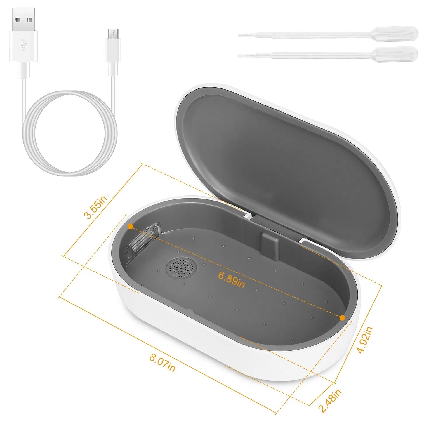 UV Light Sanitizer Box Portable 10W Phone Wireless Charging Disinfection Lamp with Aroma Diffuser Sterilizing Box For Jewelry Watch Wallet Keys photo 6