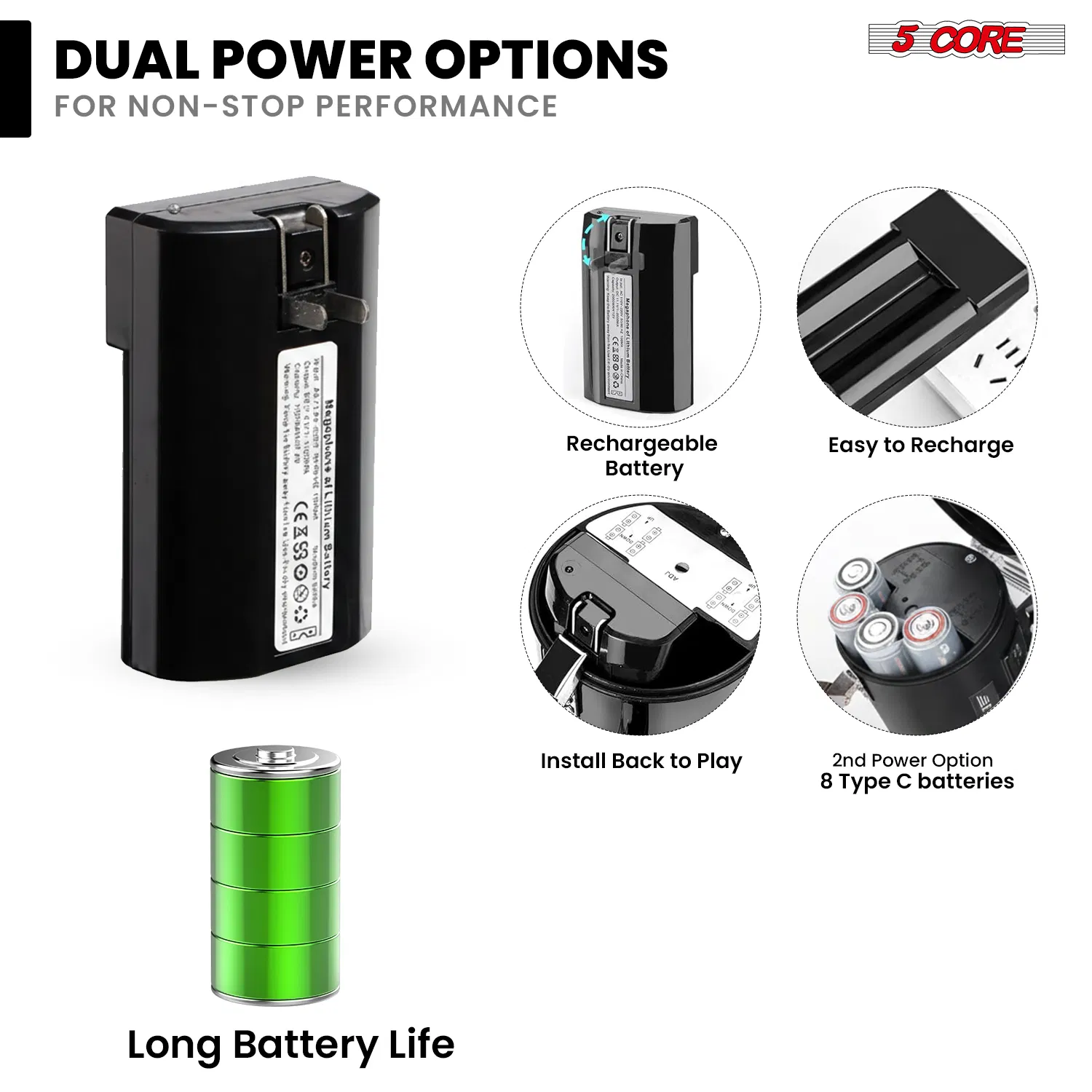 5 Core Megaphone Speaker 100/50W Loud Rechargeable/ Battery Power Bullhorn photo 6
