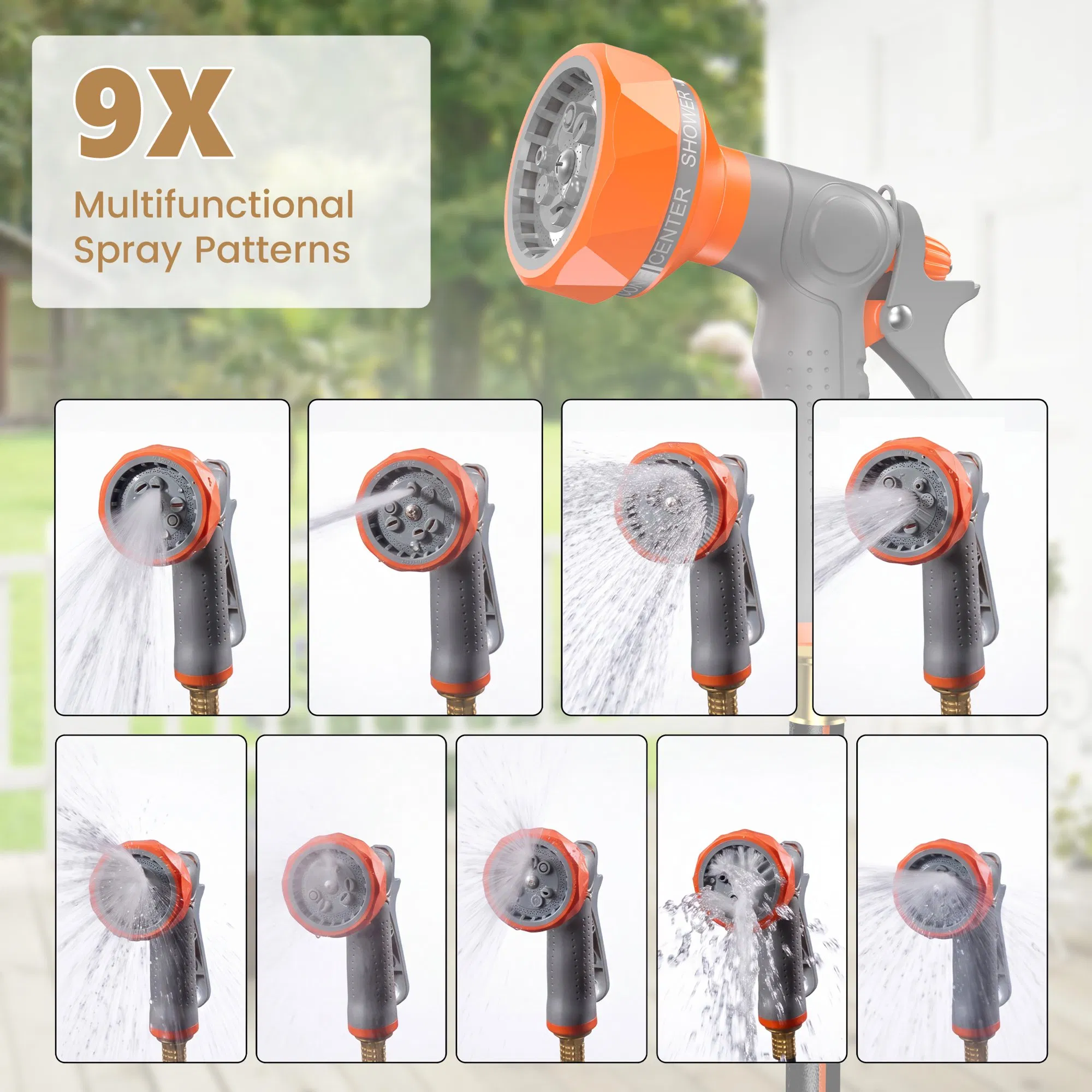 Auto Rewind Retractable Hose Reel, Wall Mounted with 180° Swivel, Multi-Function Spray Nozzle for Outdoor Watering photo 8