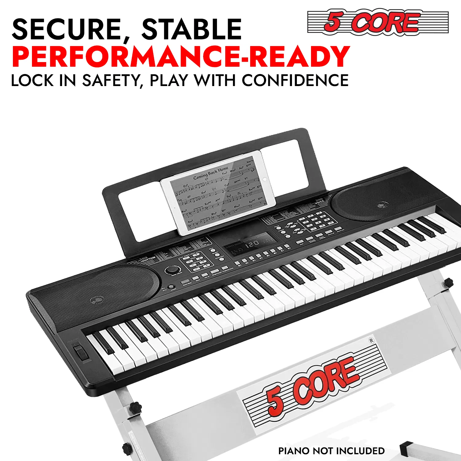 5 Core Keyboard Stand Adjustable 21 - 33" Z Style Metal Electric Piano Riser 330Lb Capacity Foldable photo 4