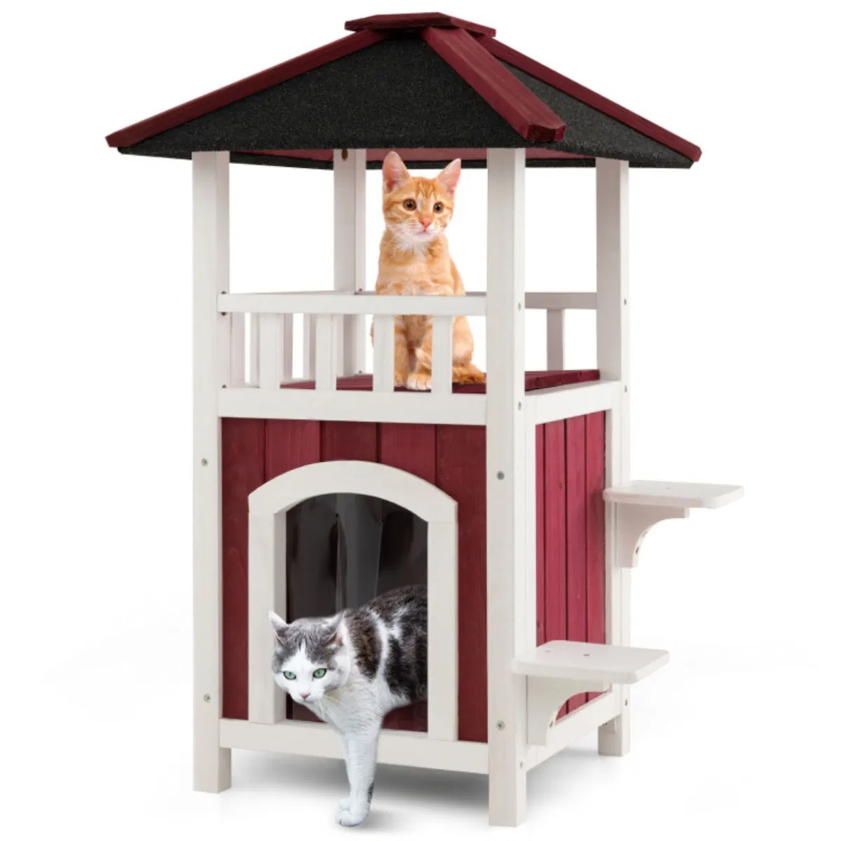 34"H Wooden Cat House photo 5