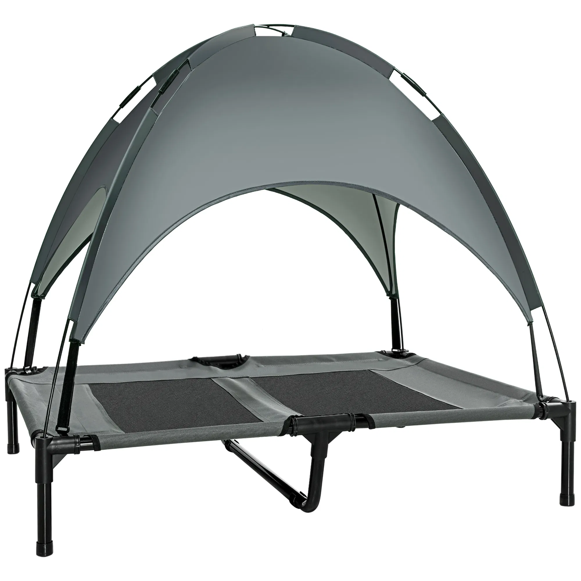 Large Elevated Dog Bed 6.2" L X 29.9" W 36.2" H Foldable Outdoor Cat Dog Canopy Cot w/ Carry Bag Grey photo 1