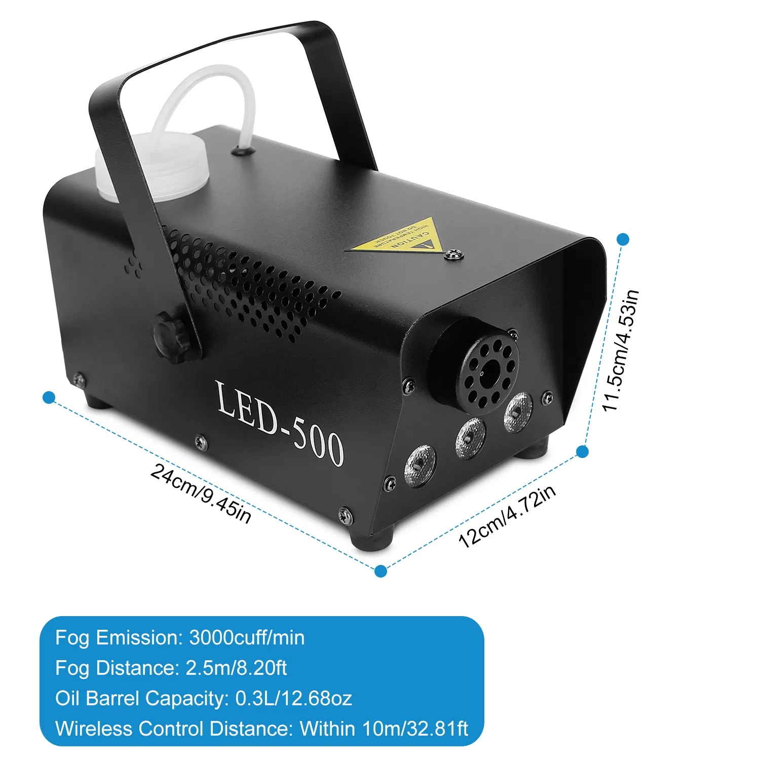 400W Fog Machine with 3 Color LED Lights (Red/Blue/Green) - 2000 CFM Output, 8.2ft Distance, Remote Control & Overheat Protection - Rapid 3-5min Warm-Up, Non-Toxic Odorless for Parties, Concerts, Stag photo 5