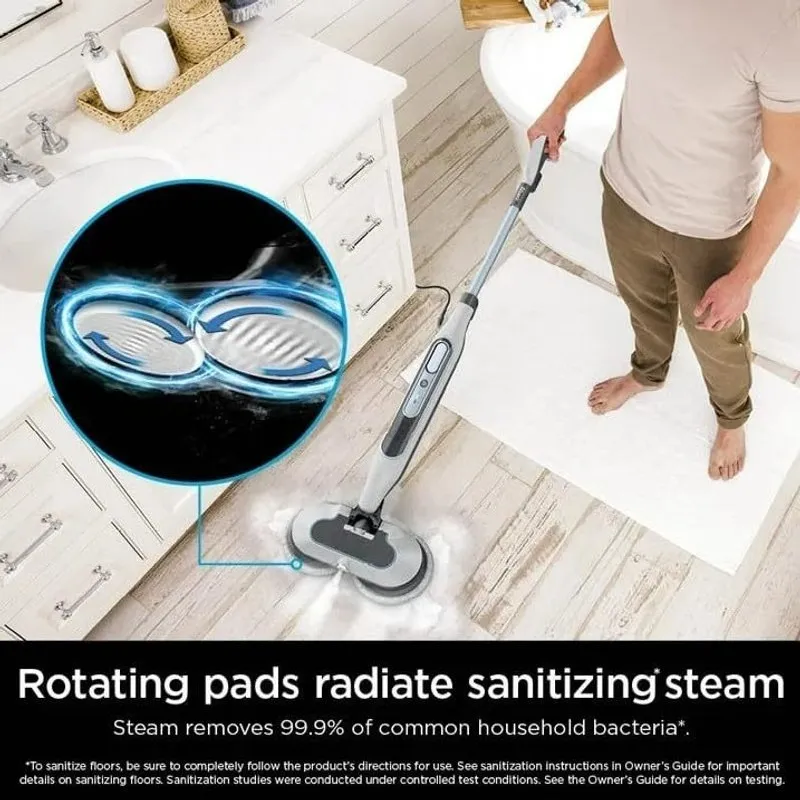 Dual Head Hard Floor Steam Mop, 3 Adjustable Steam Modes, LED Headlights, Lightweight for Home Tile Cleaning photo 5