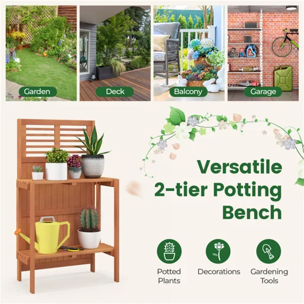Foldable outdoor garden potted plant platform photo 7