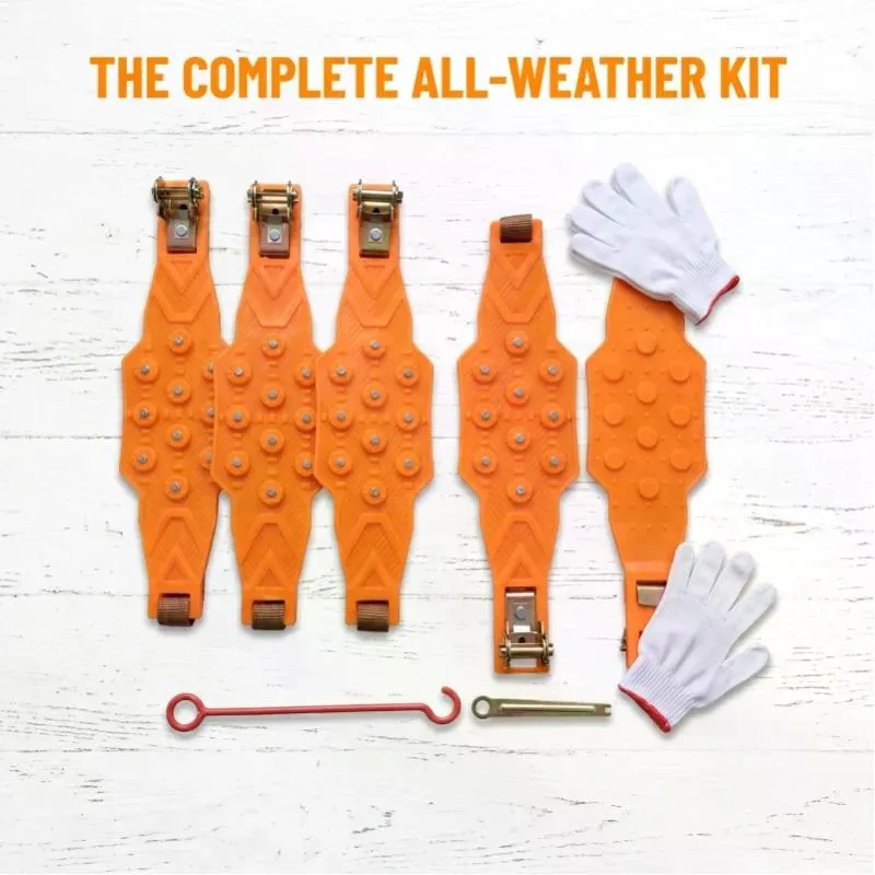 Car Tire Snow Chains 6Pcs Set Universal 165-245mm Thickened Widened Anti-Skid Chains, Ice Breaking Traction for Sedan SUV Off-Road, Winter Emergency Tyre Chains with Storage Bag Gloves Hook Wrench photo 3