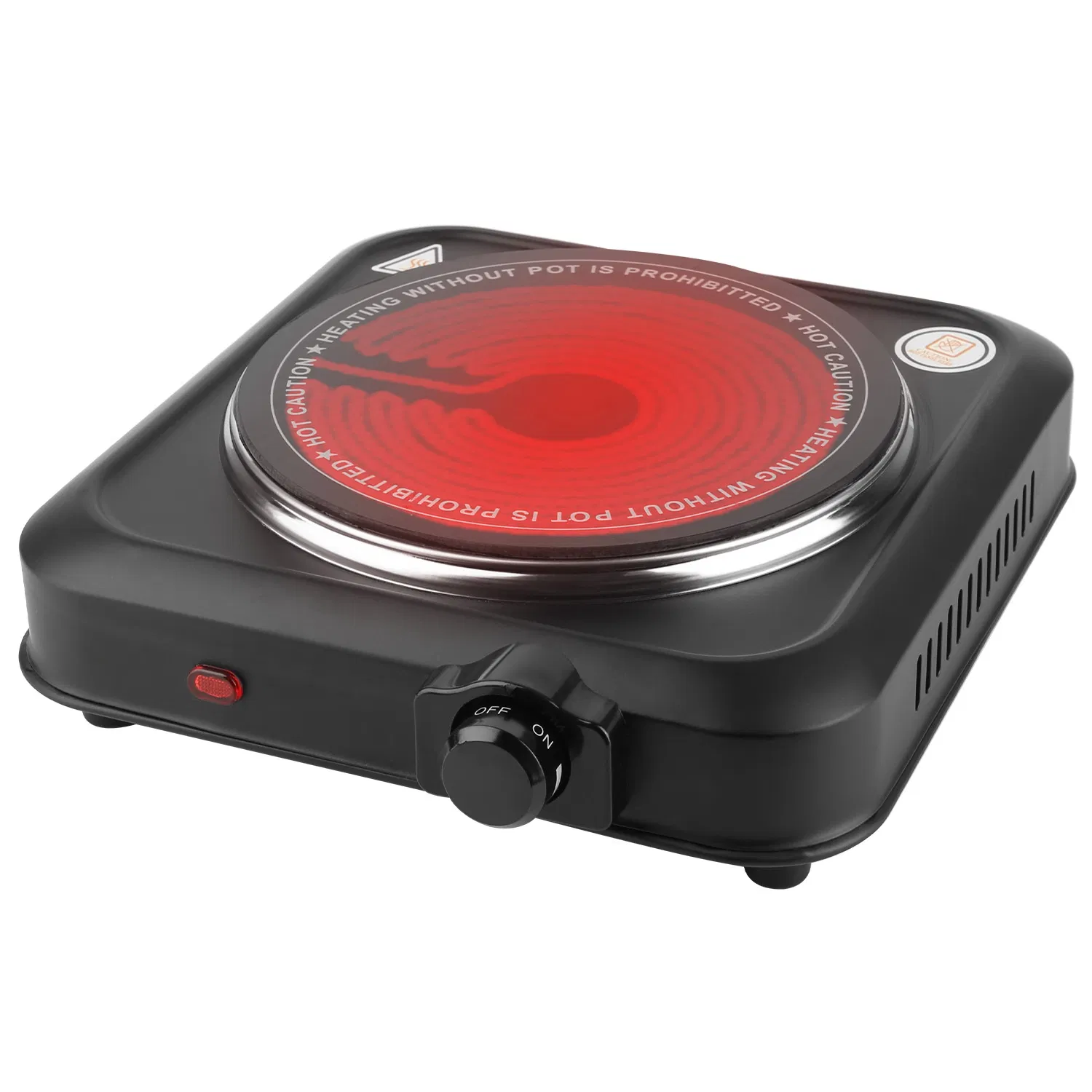1200W Electric Infrared Single Burner Portable Heating Hot Plate Stove Countertop RV Hotplate with 7.5' Glass Cooktop Stepless Temperature Adjustments for Home RV Camp photo 5