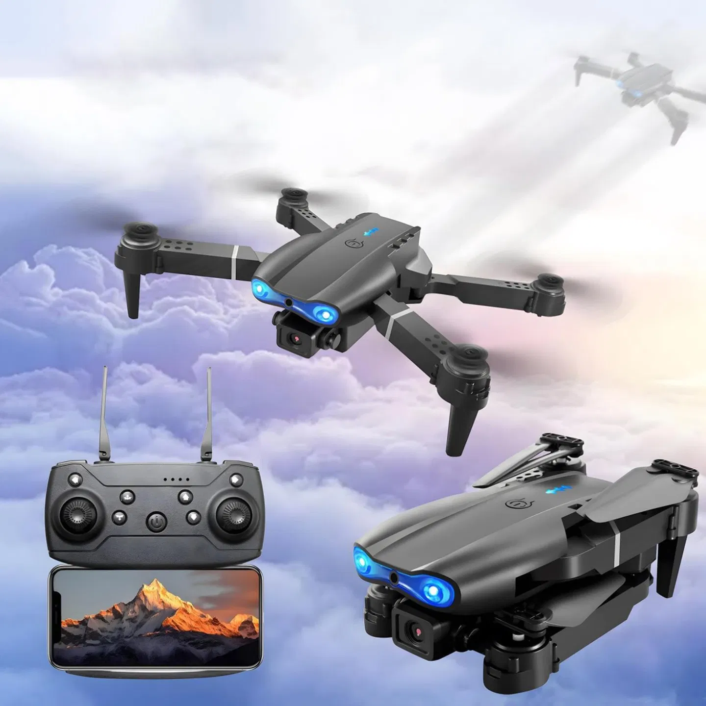 E99 dual-camera aerial photography drone, capable of shooting in high-definition with dual cameras. Equipped with a portable storage bag and a complete set of accessories, it records wonderful moments photo 3