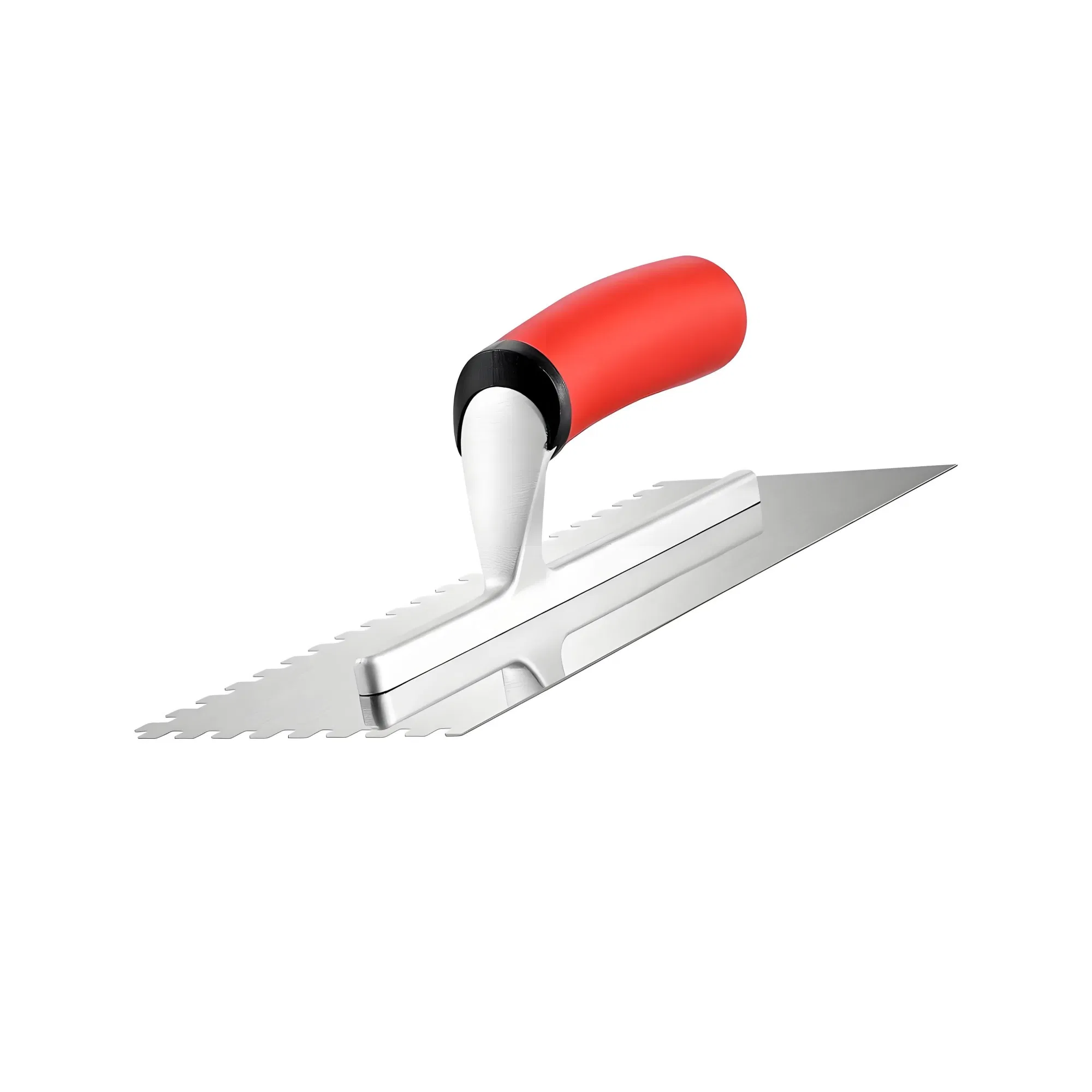 Stainless Steel Squared Notch Tile Trowel 10.9 x 4.4 in, Pro Grade Flooring Trowel with Ergonomic Rubber Grip for Apply Spread & Smooth photo 2