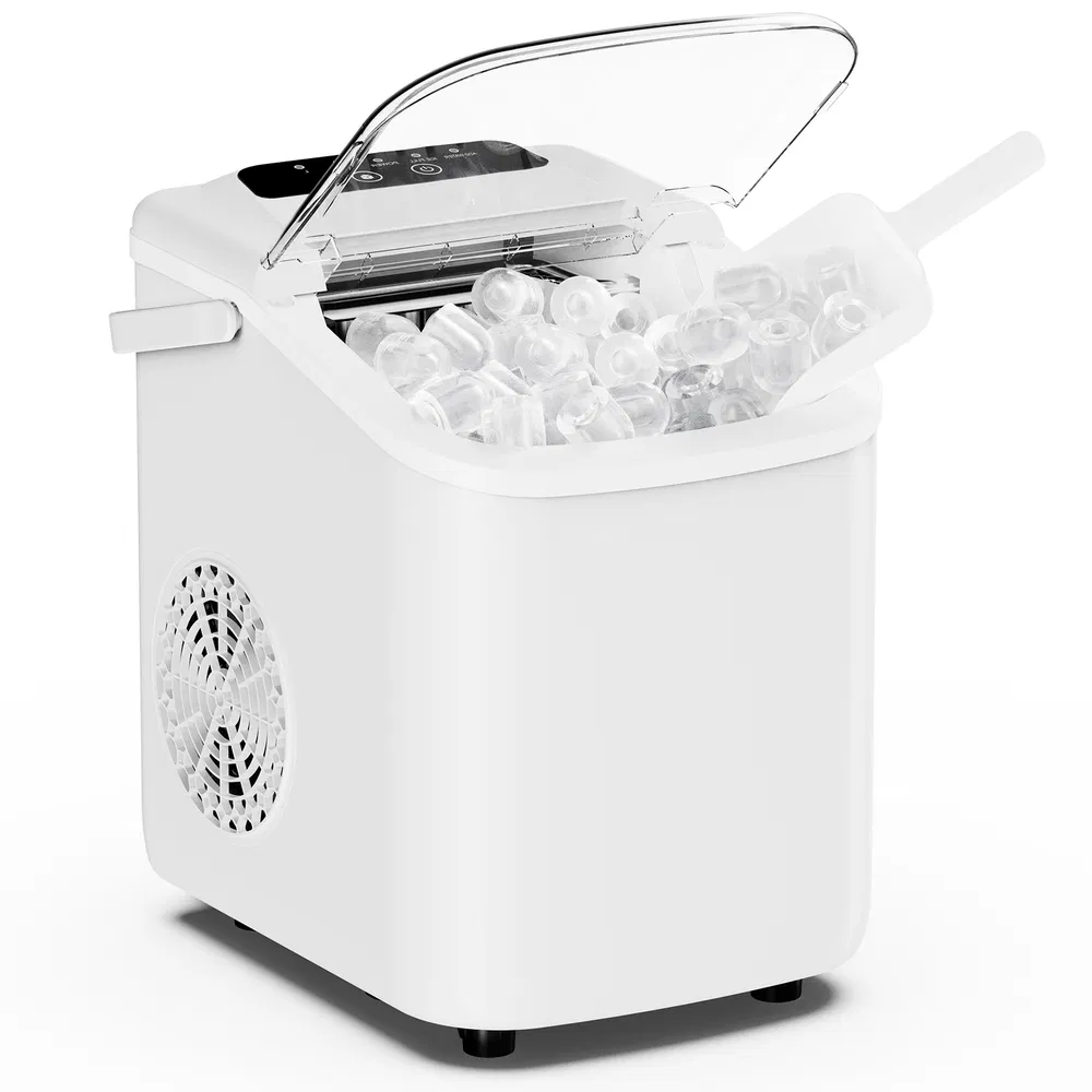 Desktop ice maker, with movable handle, can produce 9 ice balls in 6 to 8 minutes, equipped with a basket and a spoon photo 4