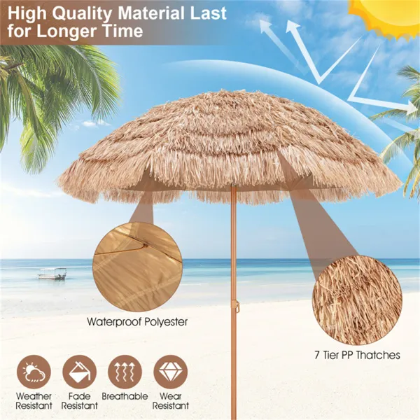 7.2 foot portable beach umbrella with adjustable tilt photo 6