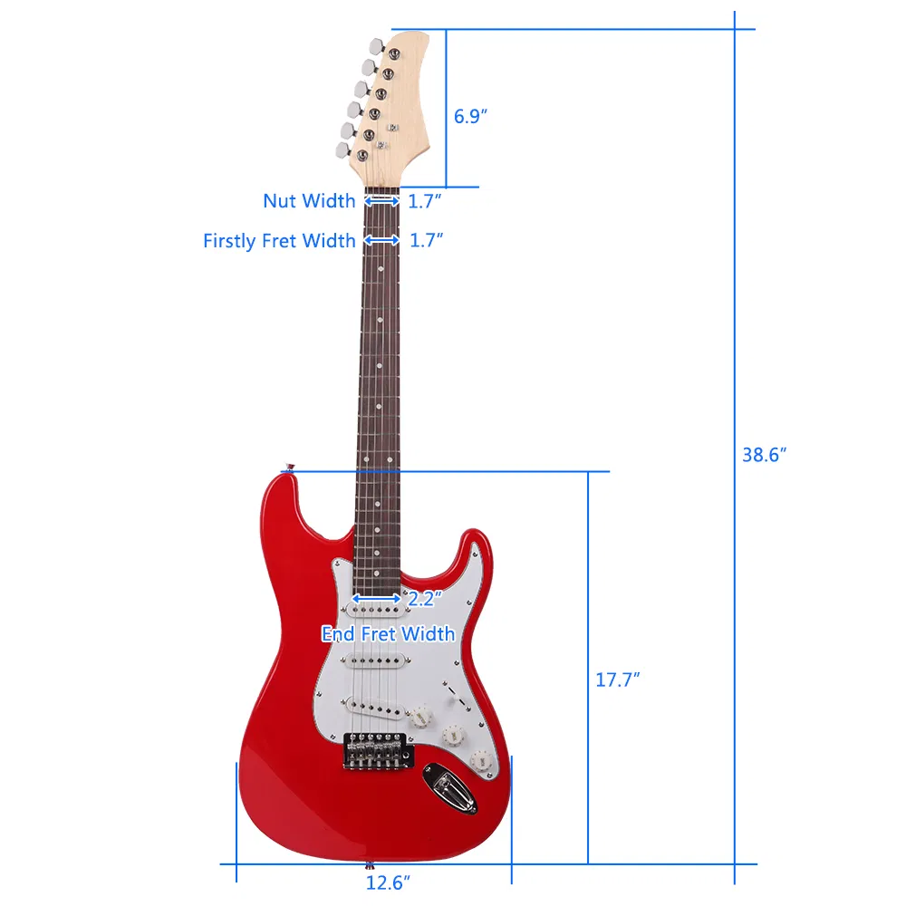 Rosewood Fingerboard Electric Guitar with Shoulder Strap / Guitar Bag / Picks / Cord / Hex Wrench Re photo 4