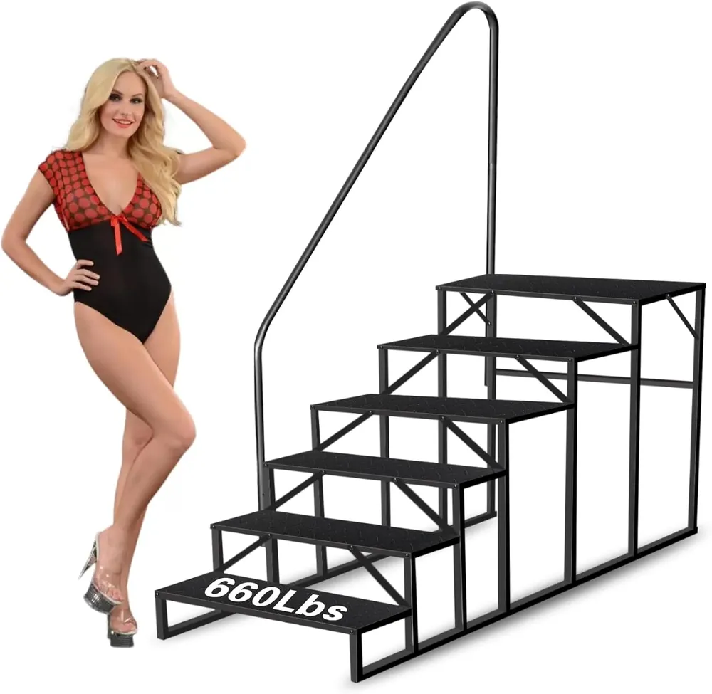 Swimming Pool Ladder Above Ground Pools, Step Stool Ladder with Handrails, Heavy Duty Hot Tub Steps (6 Step) photo 6