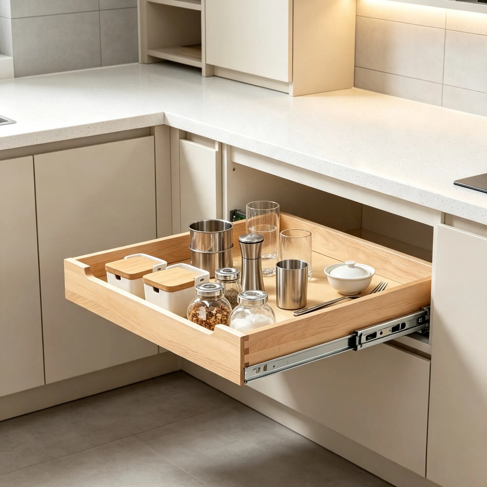 20" x 21" Pull Out Cabinet Organizer, Soft Close Slide Out Shelf for Kitchen & Bathroom Pantry photo 6