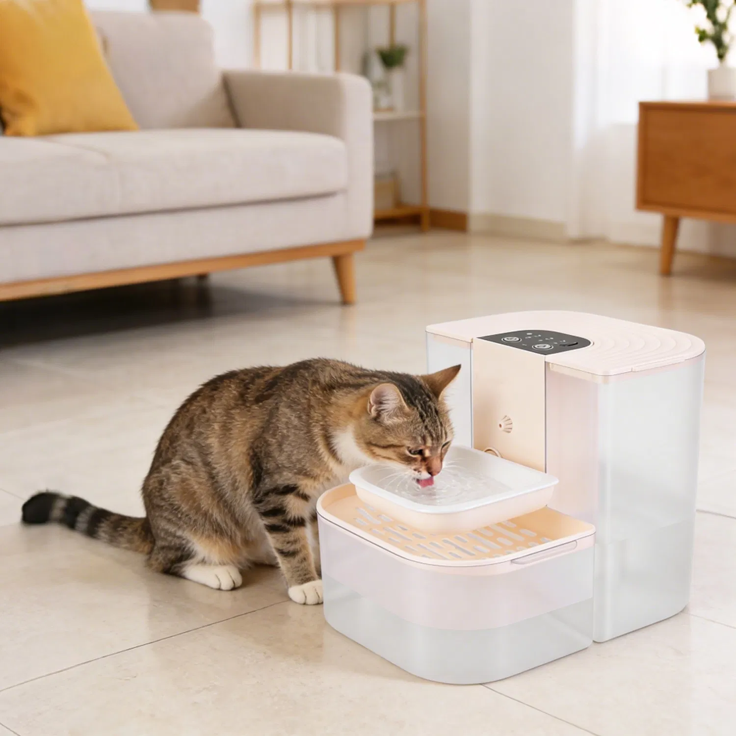 Cordless Dog Cat Water Fountain 4.5L, Dual Tank Filtration Automatic Pet Water Dispenser with Easy Cleaning photo 7