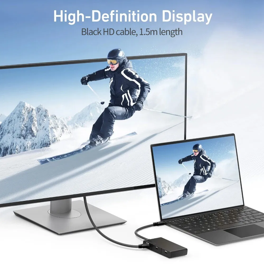 4K HDMI cable (1.5 meters), high-speed 48Gbps, supports 8K@60Hz/4K@120Hz, HDR, Ethernet, audio return (ARC), gold-plated connector, nylon braided cable, suitable for PS5, Xbox, computers, and tvs photo 4