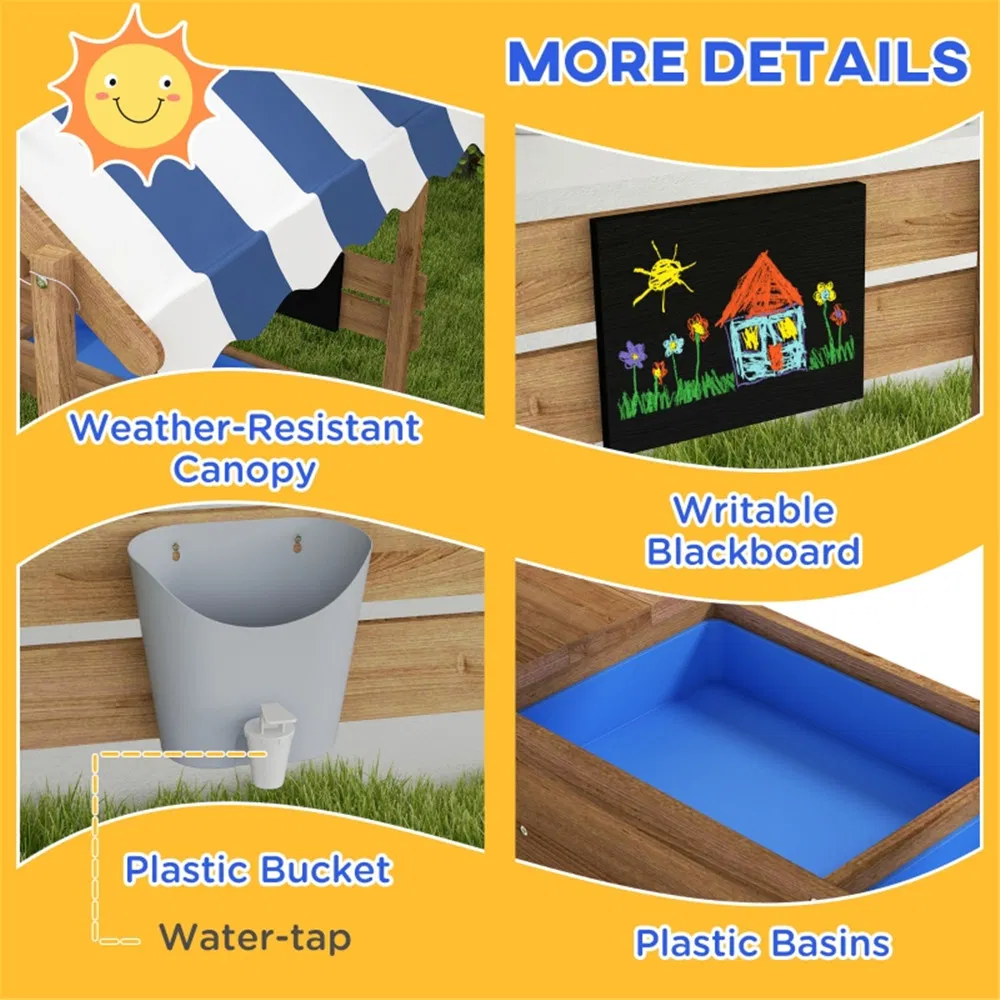 Wooden Sandbox, for 3-7 Years Old Kids ( Amazon Shipping)(Prohibited by WalMart) photo 4