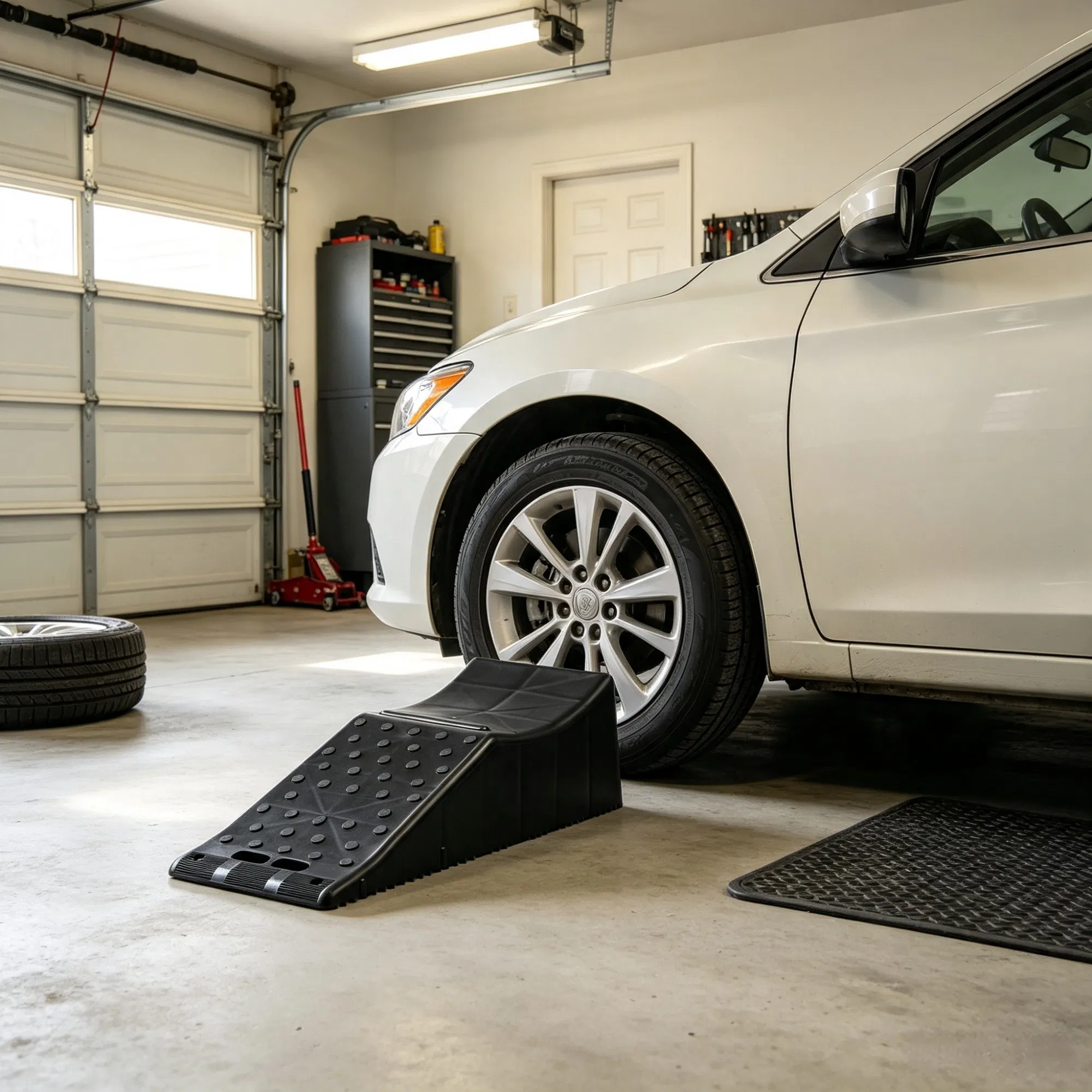Single Auto Service Ramp (20000 lbs/9 Ton), 5.5" Elevation Vehicle Tire Ramp for Routine Maintenance photo 1