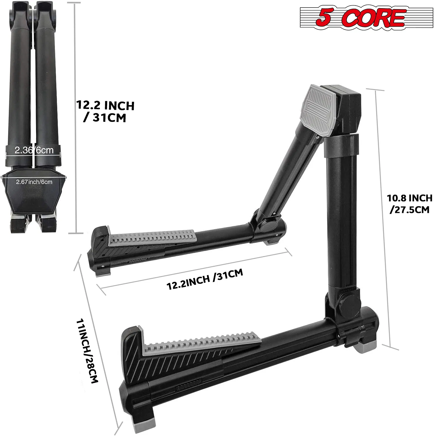 5 Core Guitar Stand Floor Adjustable Aluminum Alloy A Frame Universal Folding Acoustic Electric Bass Mandolin Banjo Violin Stands For On Stage Studio photo 3