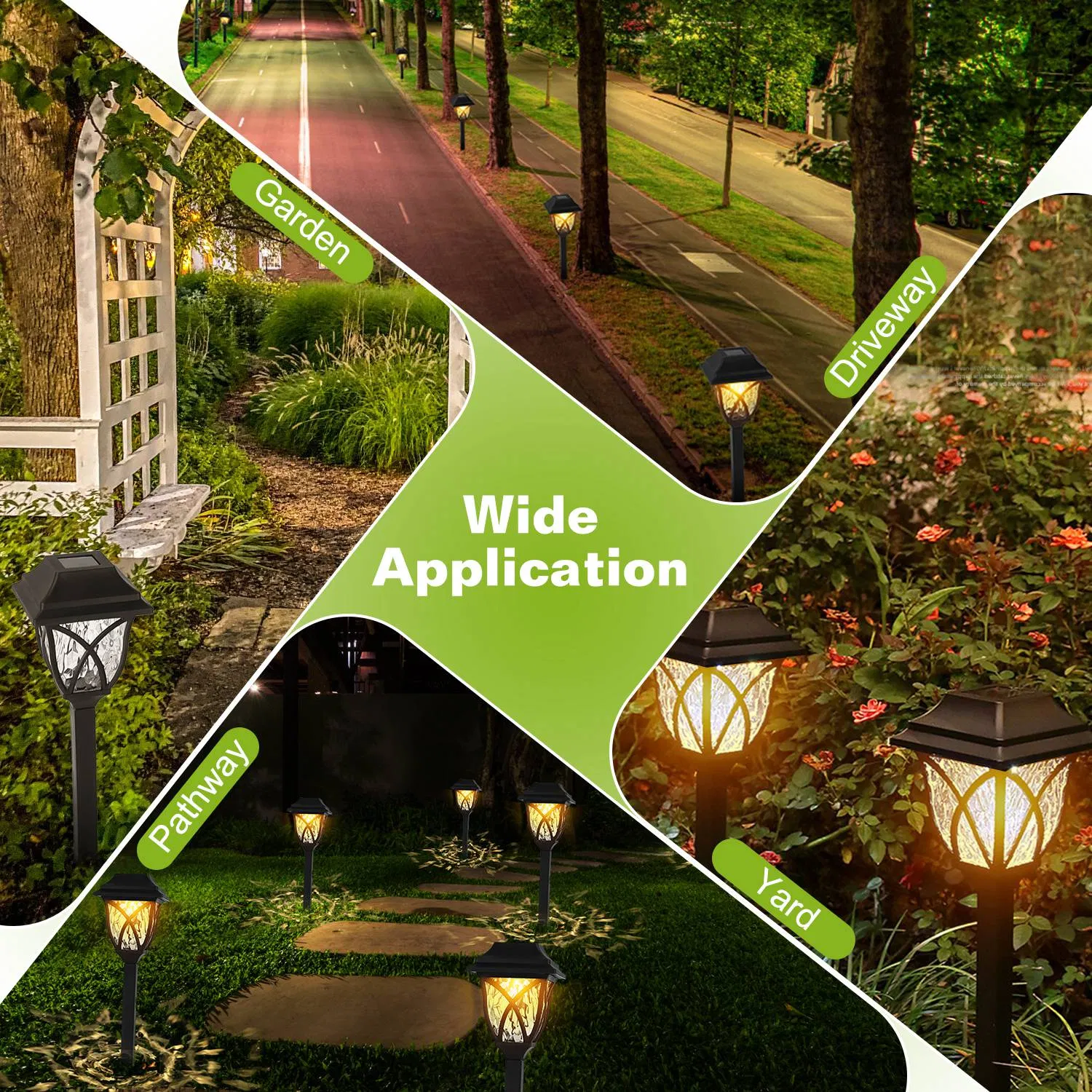 6Pack Solar Powered Stake Light Outdoor Decorative Landscape Lamp IP45 Waterproof Auto On Off Outdoor Light for Pathway Garden Yard Patio photo 6