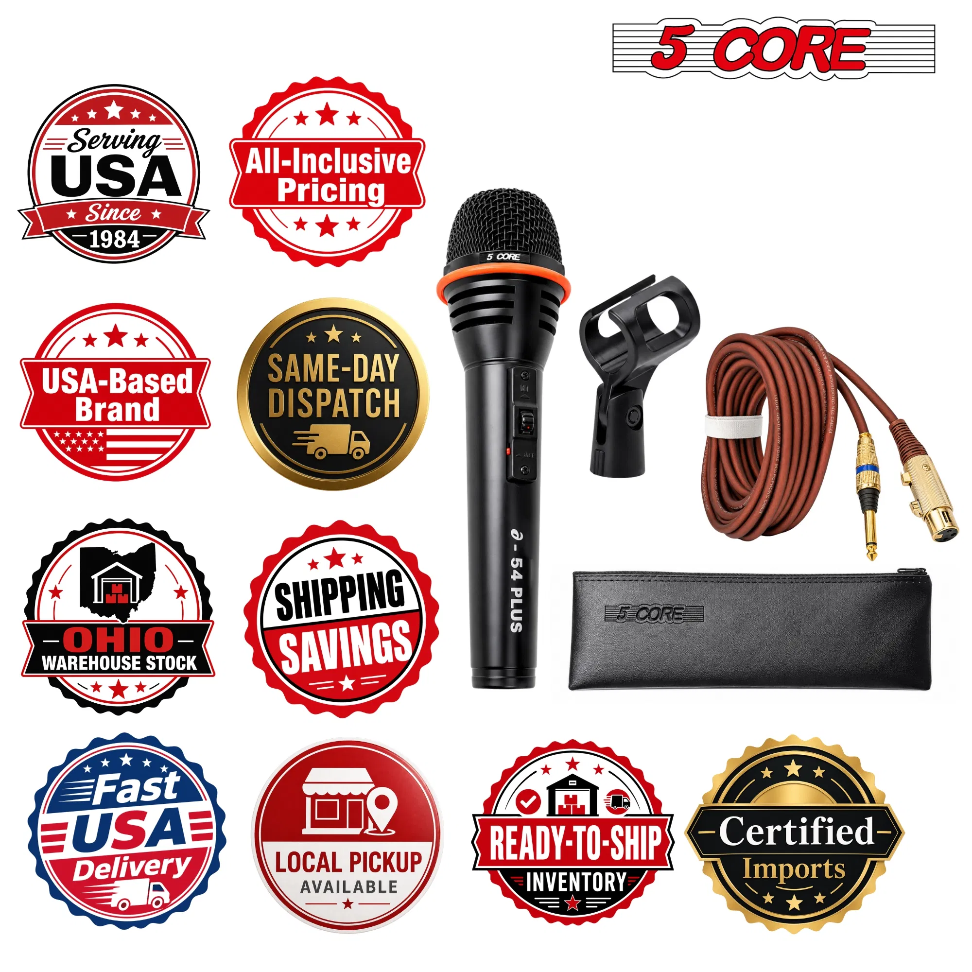 5Core Microphone Dynamic Mic Karaoke Singing Studio XLR Mics Handheld Microfono photo 8