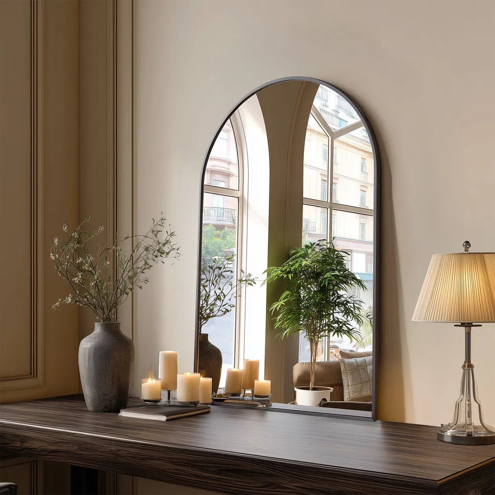 Bathroom Wall Mirror, Metal Frame Vanity Mirror for Bedroom, Entryway, Living Room photo 8