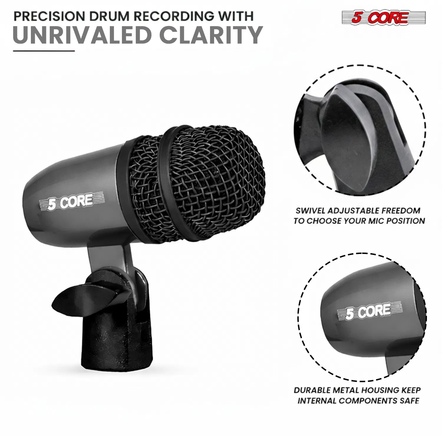 5 Core Tabla Mic Indian Instrument Microphone Set for Bayan & Dayan Dholak photo 2