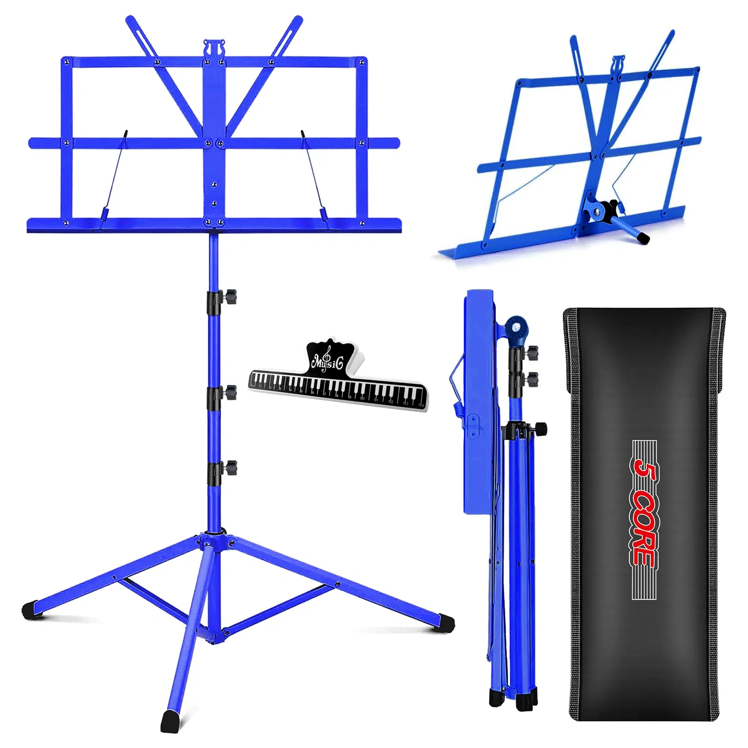 5Core Music Stand For Sheet Music Portable Tripod Adjustable Folding Note Holder photo 1