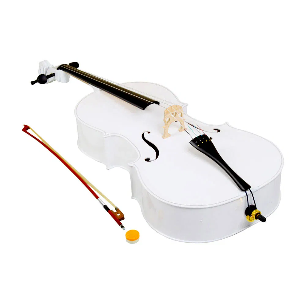 4/4 Wood Cello Bag Bow Rosin Bridge White photo 3