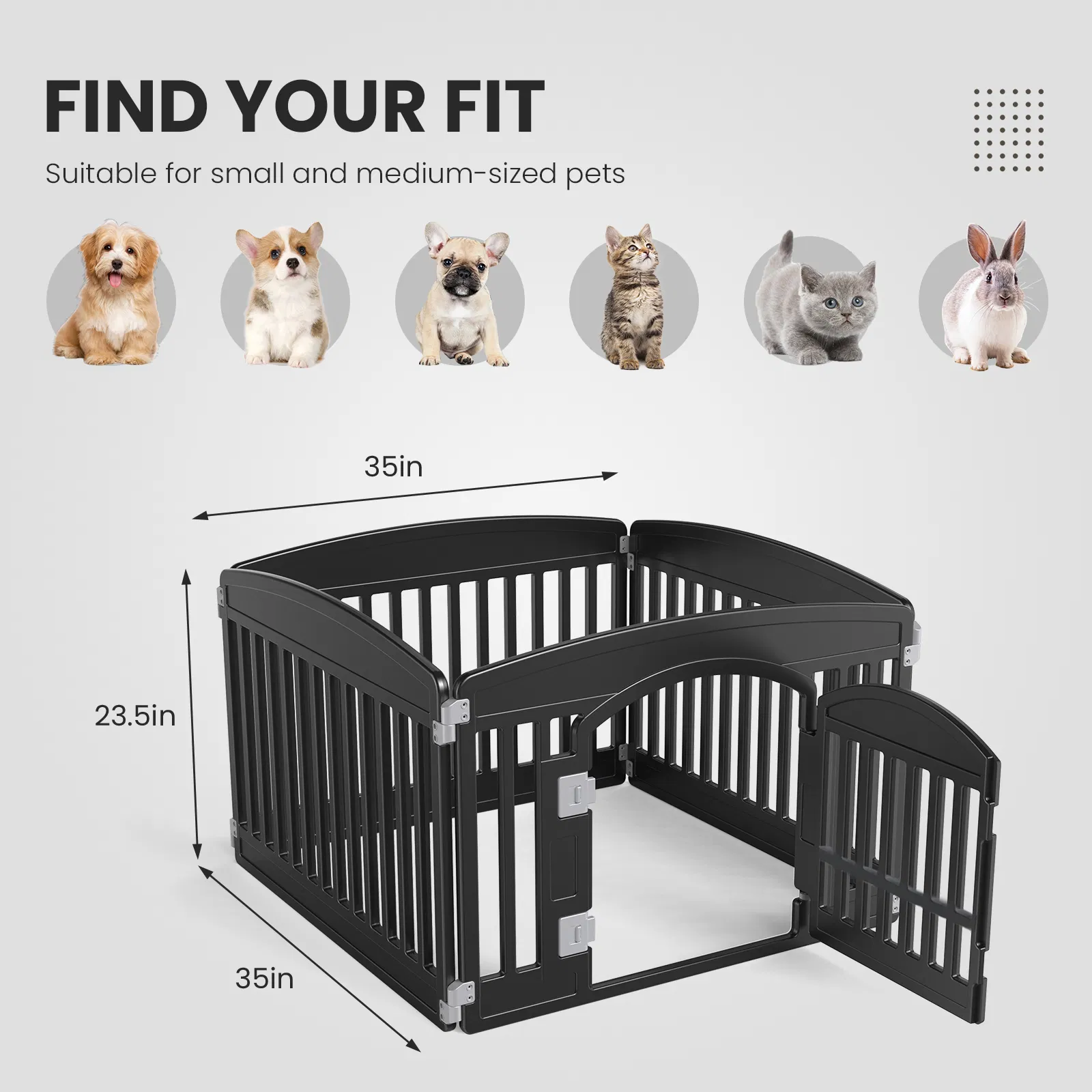 Dog Playpen Safe & Secure Indoor/Outdoor Pet Fence | Folding & Portable | Ideal for Small to Medium Dogs | Easy to Clean photo 2