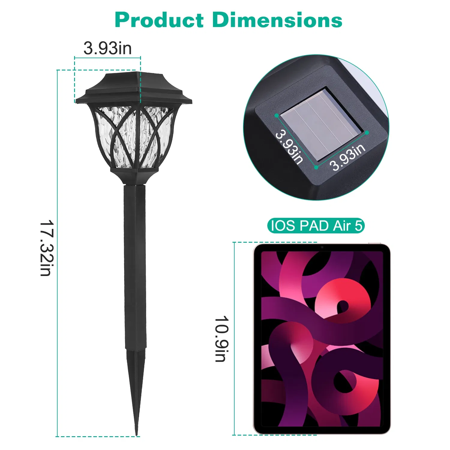 6Pack Solar Powered Stake Light Outdoor Decorative Landscape Lamp IP45 Waterproof Auto On Off Outdoor Light for Pathway Garden Yard Patio photo 4