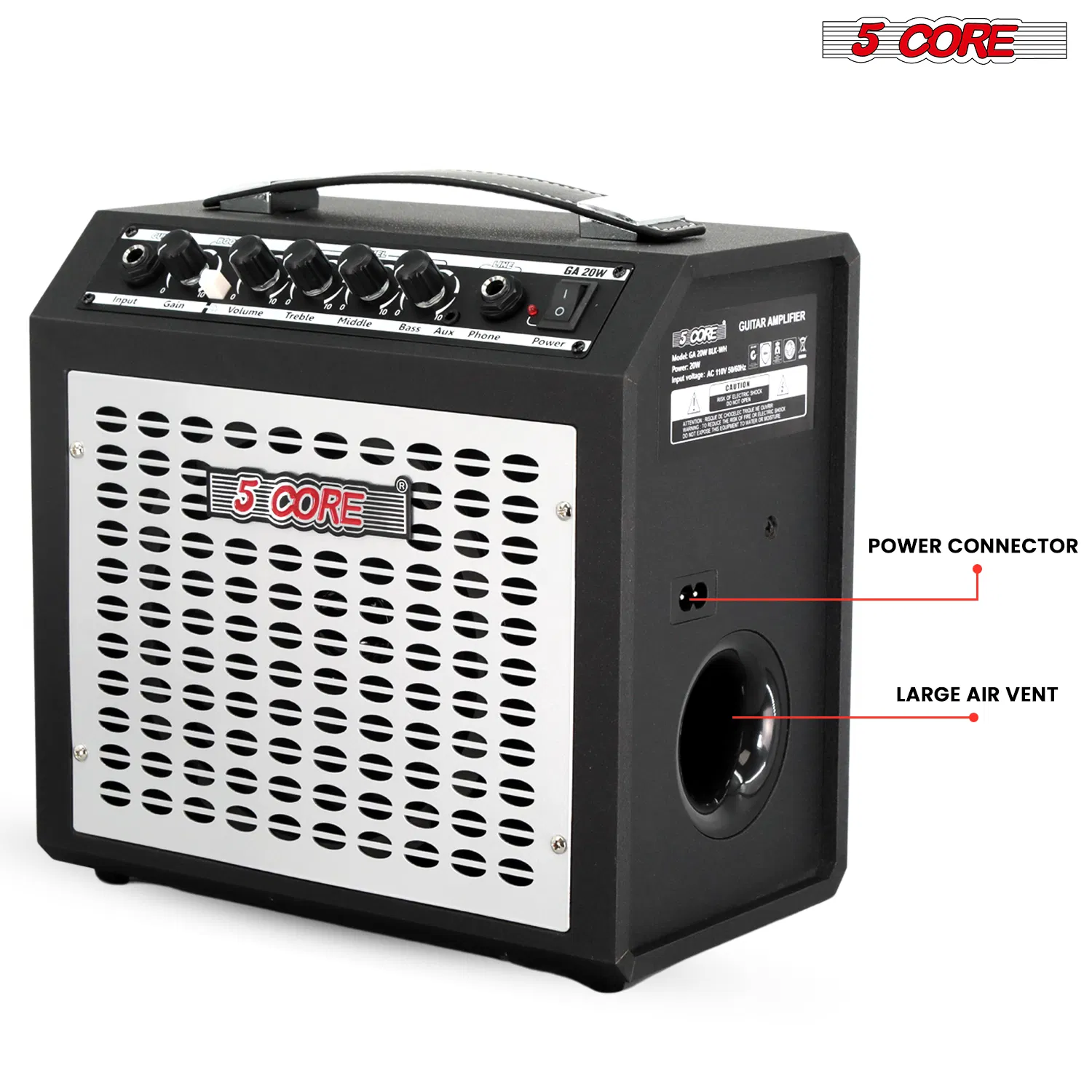 5 Core Guitar Amp Electric Portable Mini Amplifier w Built in Speaker Aux Headphone Jack photo 5