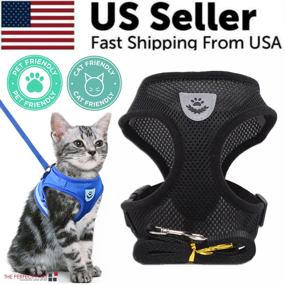 Cat Dog Pet Harness Adjustable Control Vest Dogs Reflective S M L XL Leash photo 3