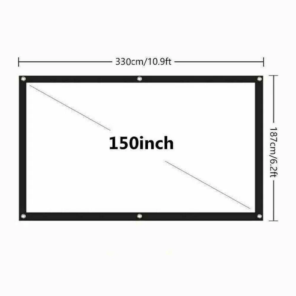 Portable Foldable Projector Screen 16:9 HD Outdoor Home Cinema Theater 3D Movie photo 4
