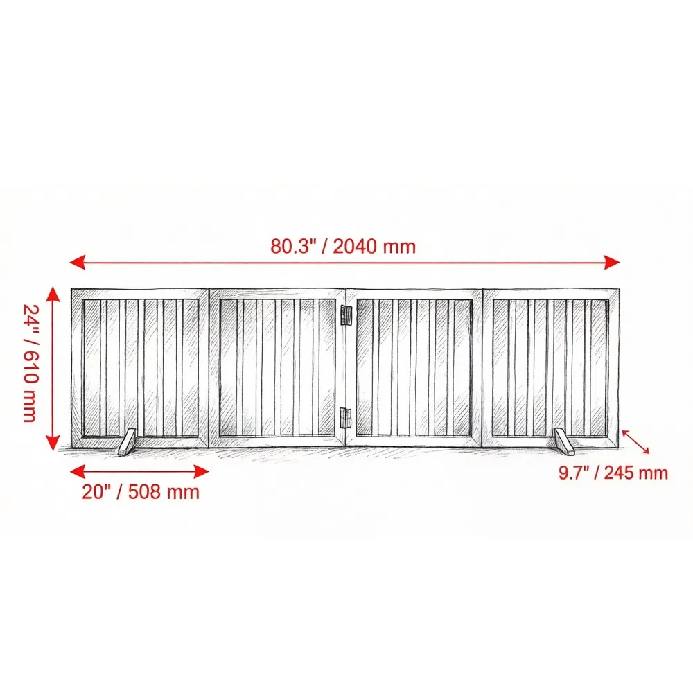 Modern Pet Barrier with Freestanding 80.3 Inches for Indoor photo 5