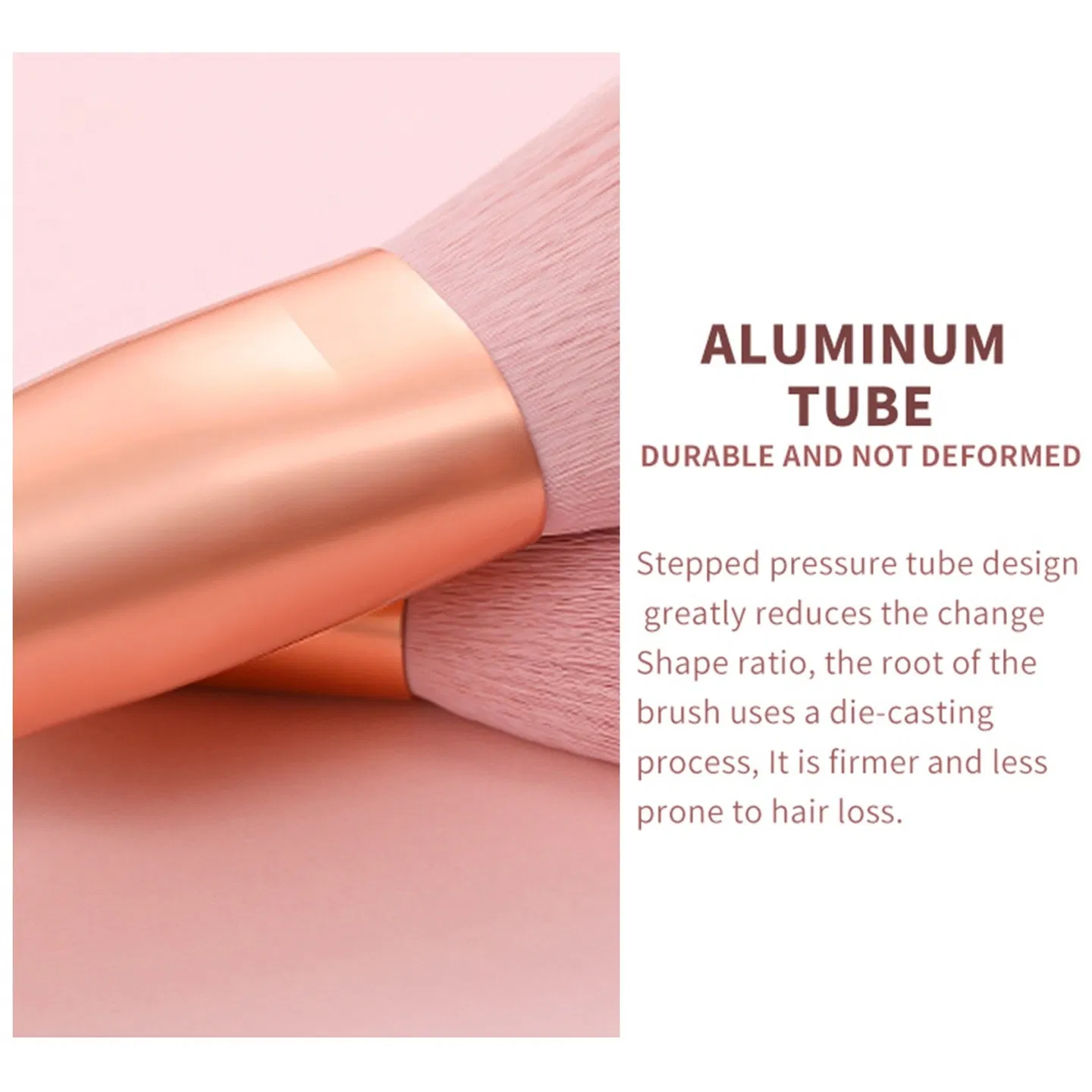 13-piece pink makeup brush set, complete for face and eye application, soft bristles for smooth powder pickup, comes with a velvet storage pouch photo 8
