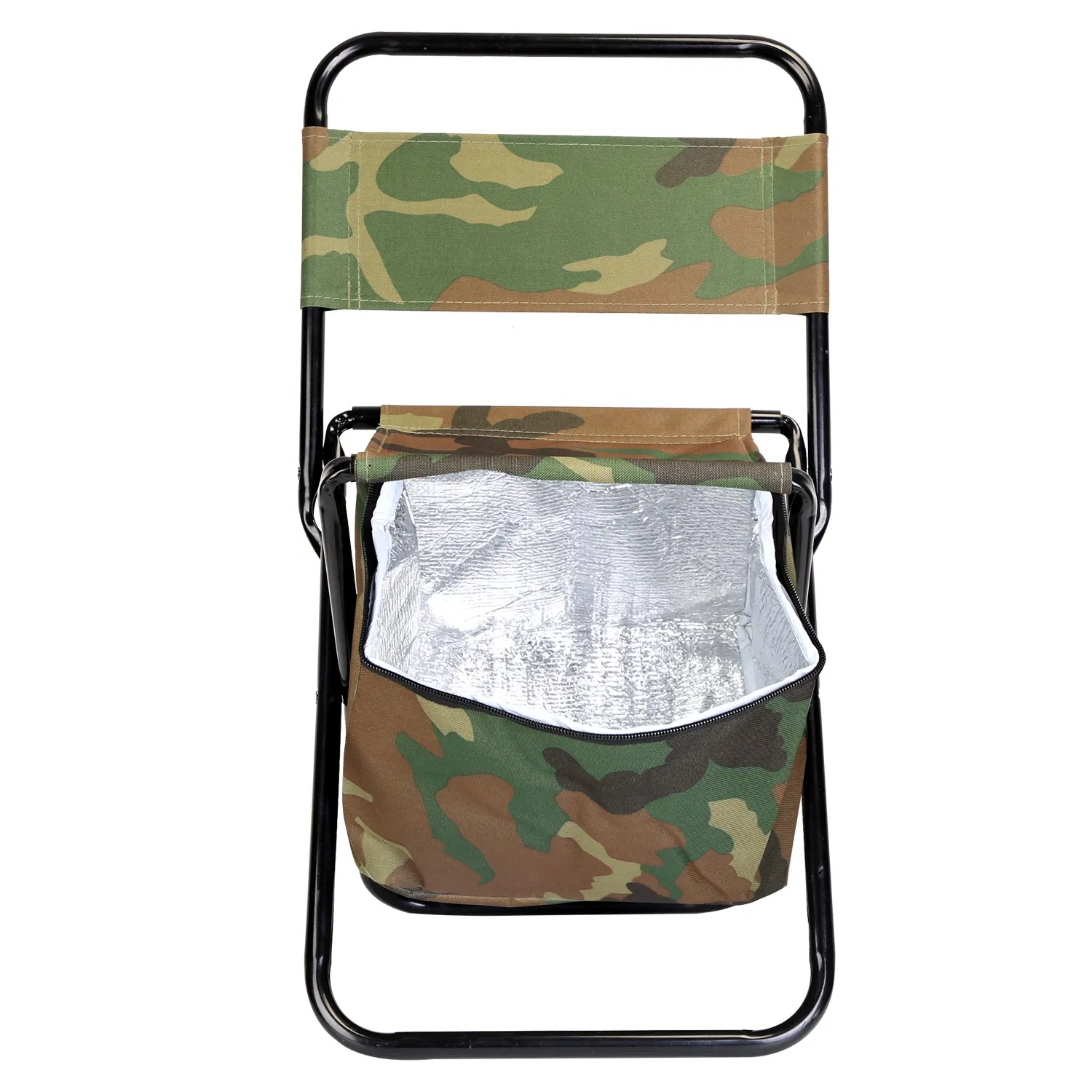 Foldable Fishing Chair With Backrest Built-In Cooler Bag Portable Handle Outdoor Lightweight Fishing Stool For Camping Hiking Hunting photo 2