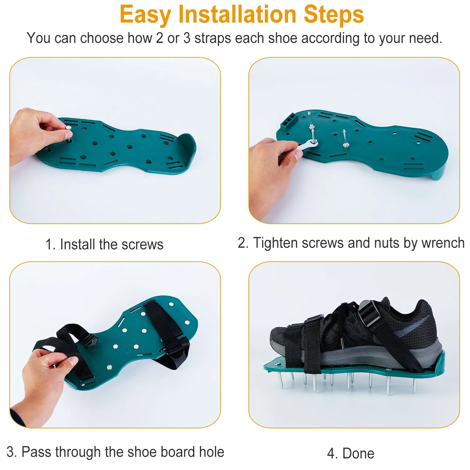Lawn Aerator Shoes, Metal Spike Sandals for Aeration, Durable PP Material, Adjustable Straps, Easy Installation, Perfect Gardening Gift photo 7