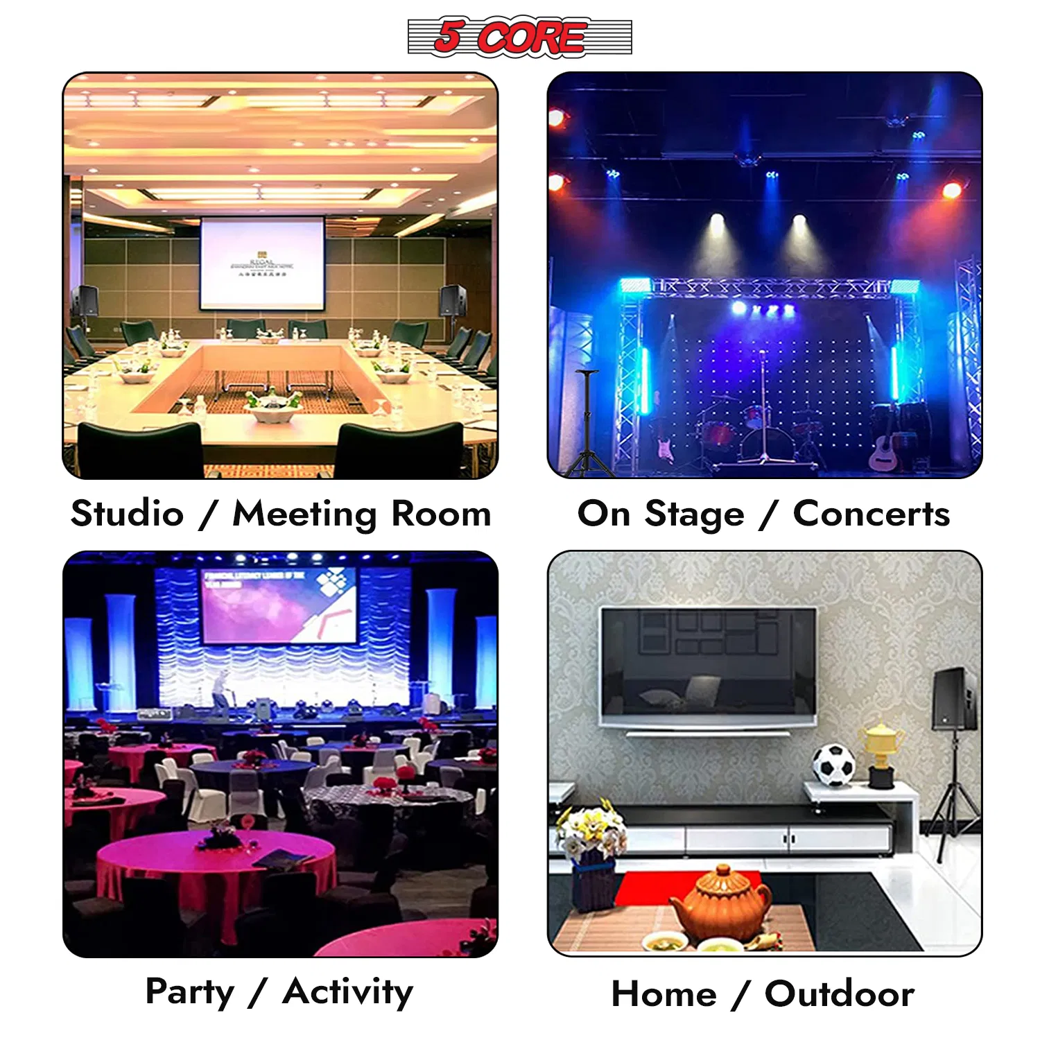 5 Core Speaker Stand Tripod Floor Heavy Duty Adjustable Up to 72 Inch DJ Studio Monitor Stands Pole Mount photo 3