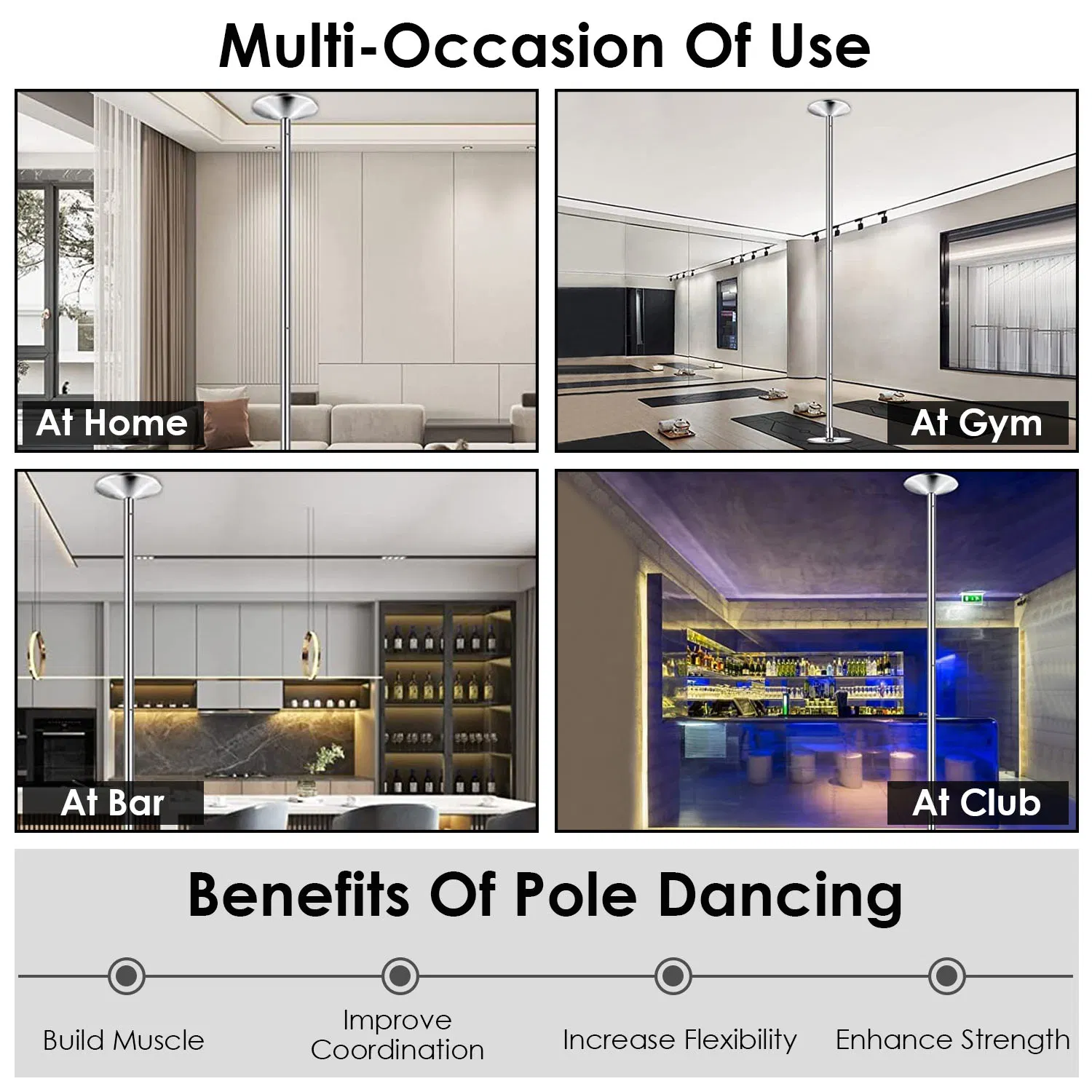 Stripper Dance Pole 45mm Spinning Static Dancing Pole photo 5