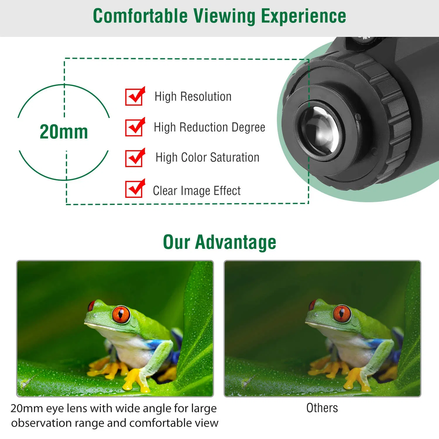 40x40 HD Optical Monocular Telescope w/ FMC Lens Low Light Vision Scope Phone Holder Tripod Compass photo 4