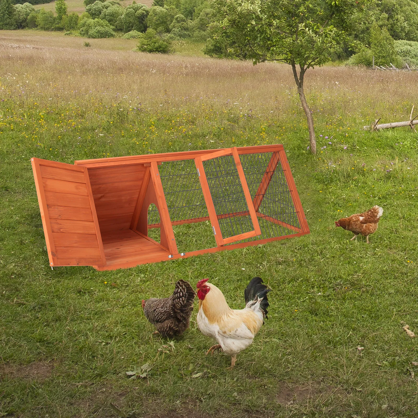 50" Wooden Rabbit Guinea Pig Hutch Wooden Rabbit Guinea Pig House photo 2