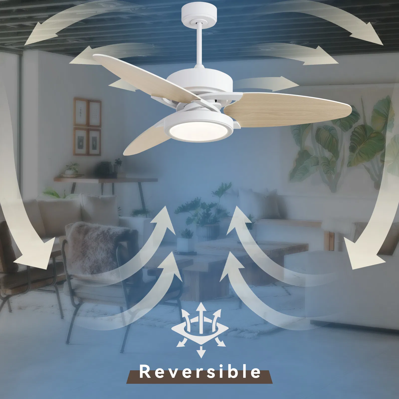 Light Pro 52 in. LED Indoor White Smart Ceiling Fan with Remote Control [Unable to ship on weekends, please note that] photo 5