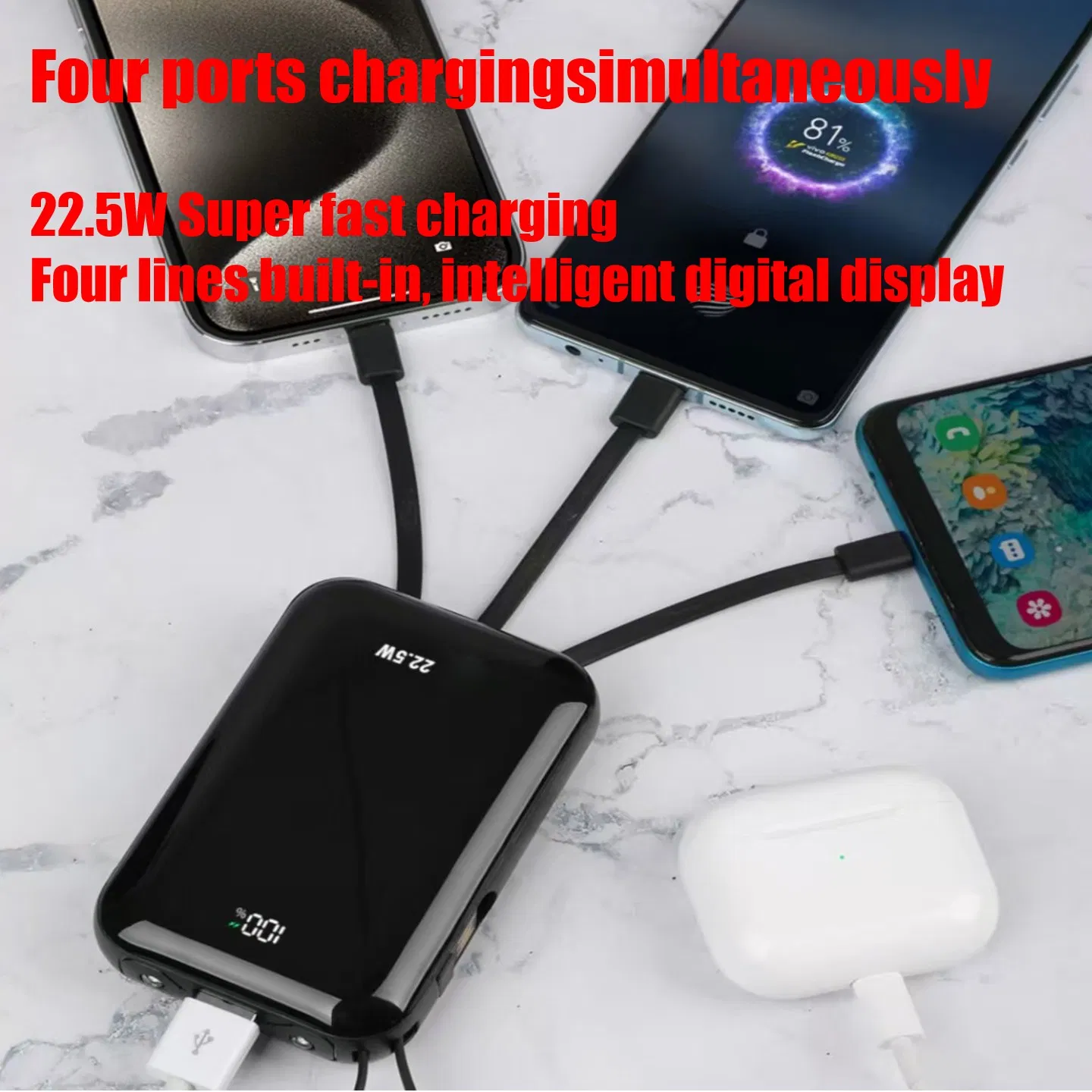 All-in-one charging companion, power bank. Suitable for multiple scenarios. Portable with multiple capacities, fast charging, wireless charging options. Strong safety protection, compatible. Essential photo 3