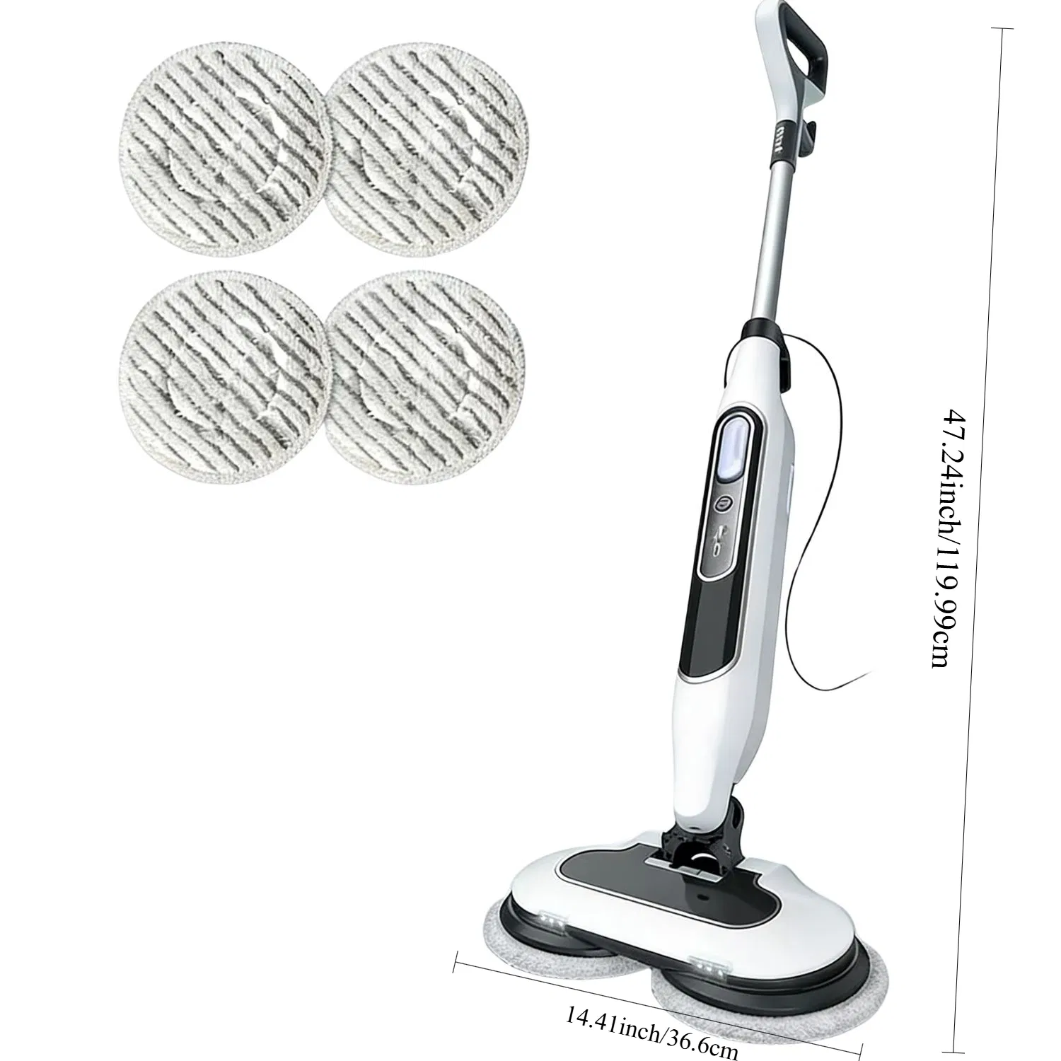 Dual Head Hard Floor Steam Mop, 3 Adjustable Steam Modes, LED Headlights, Lightweight for Home Tile Cleaning photo 3
