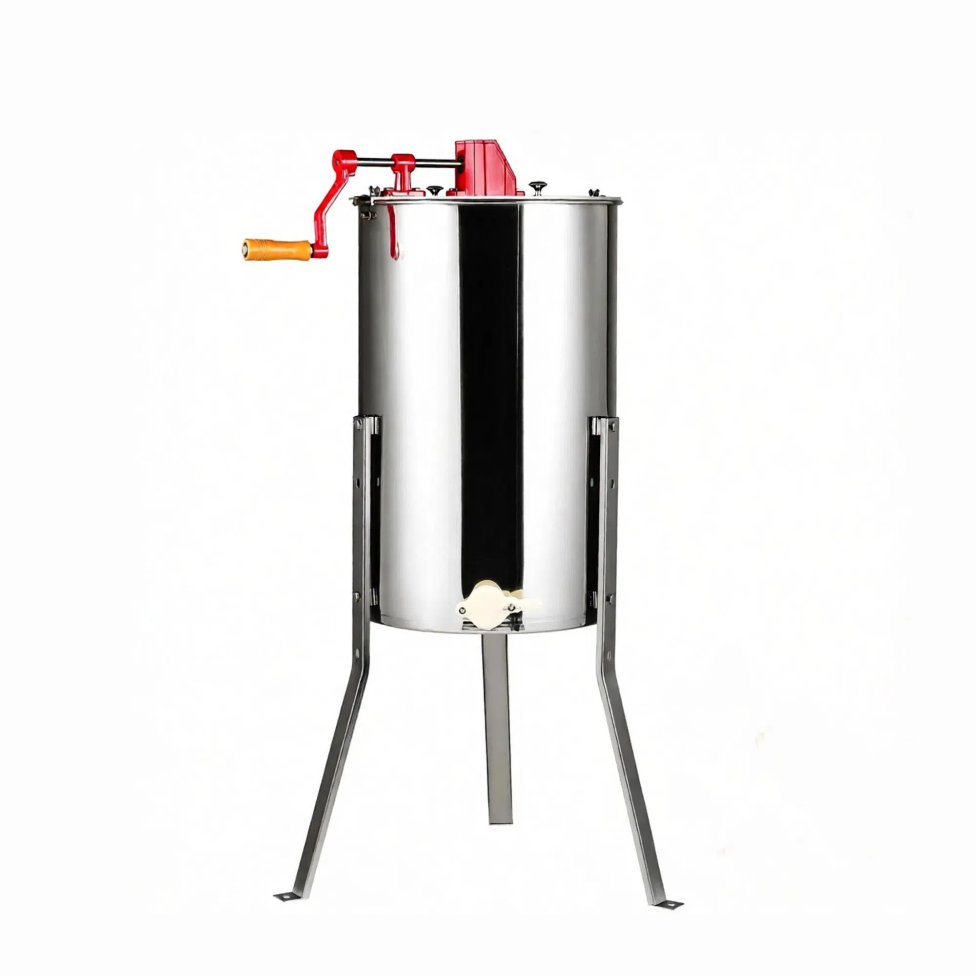 3-Frame Manual Honey Extractor, Stainless Steel Beekeeping Honey Spinner with Adjustable Stand & Lid photo 4